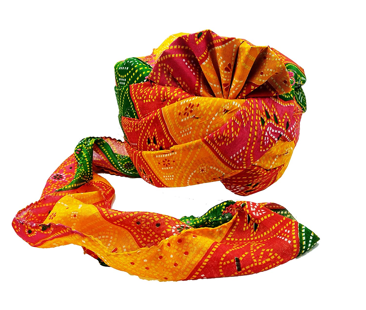 brown Leaf Cotton Rajasthani Chunari Printed Safa Turban Pagdi For ...